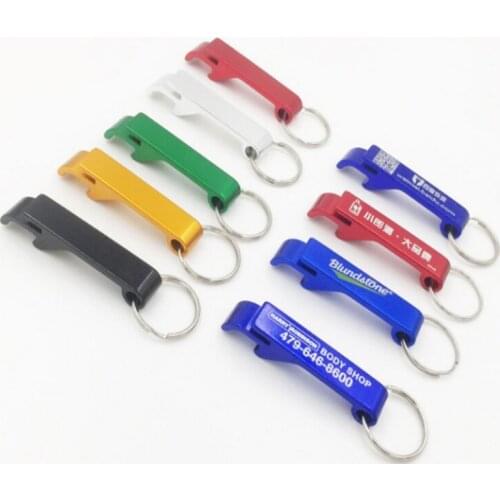 1000pcs/lot Wedding Party Promotion Customed printed logo gift Aluminum alloy bottle opener metal keychain laser LOGO