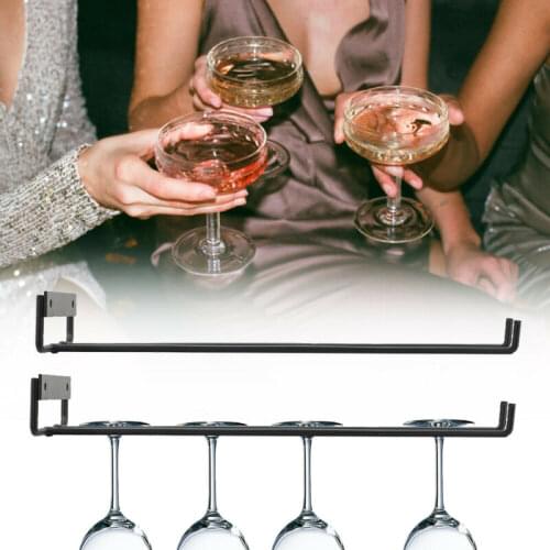 2021 NEW 2Pcs Kitchen Wine Glass Holder Cup Holder Hanger Goblet Shelf Locker Bar Support Dropship