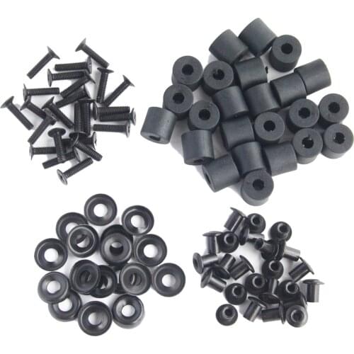 24pcs Flat Headed Long Post Chicago Screw With Metal Countersunk Finishing Washer Thick Rubber Washer For DIY Holster Scabbard