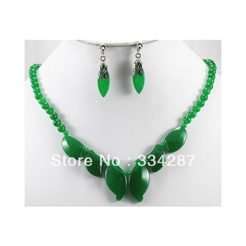 5 colors! fine green/purple/red/yellow jades necklace & earring set free shipping