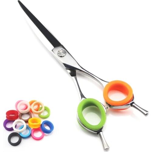 5pcs Hair Scissors Finger Ring Silicone Haircut Scissor Ring Salon Barber Cutting Shear Accessory Styling Tools