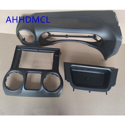 Car Fascias Navigation Fascia Dash Frame Kit For 10" To 10.2" Android Multimedia Player For Wrangler 2011 2012 2013 2014 ~ 2017