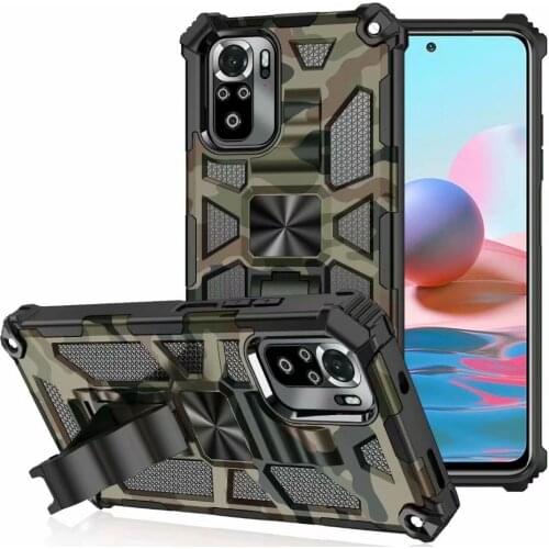 For Xiaomi Redmi Note 10 Pro Case Hard With Stand Armor shockproof Camouflage protective Back Cover Case For Redmi Note10 10S