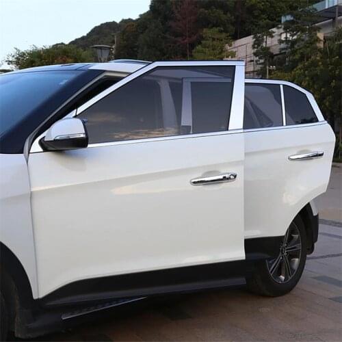For Hyundai ix25 2015 2016 2017 Creta Full Window Trim Cover Decoration With Center Pillar Stainless steel Car Styling 22pcs/set