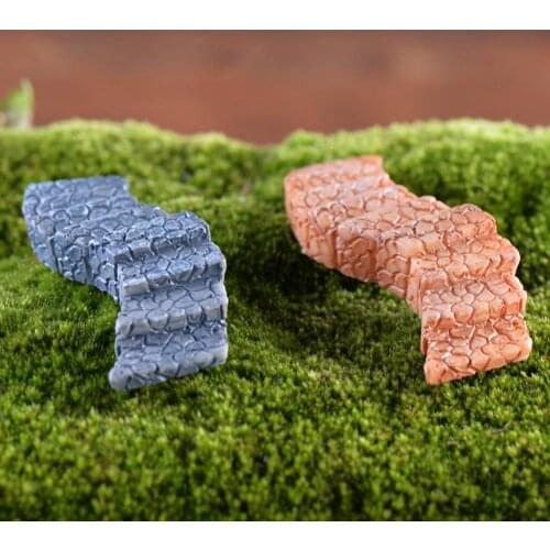 Home Garden Resin Mini Stairs Stone Steps Design Model Landscape Table Decor Decorative Fence Ornament Craft Mini Garden