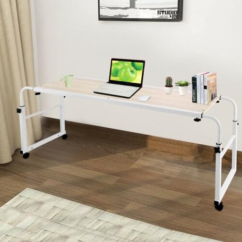 Home Rolling Adjustable Laptop Computer Desk Table Over Bed Storage Furniture