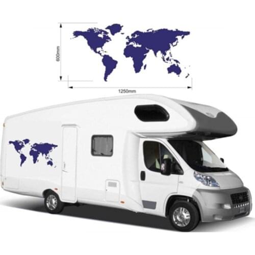 Hot Creative Wold Map Camper Van Stickers/Vinyl Graphics, Motor Home Stickers, RV Camper Kits KK Vinyl Decalss