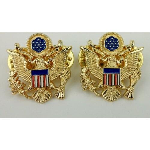 PAIR METAL US GENERAL OF THE ARMY RANK EAGLE BADGE INSIGNIA EMBLEM Military Store