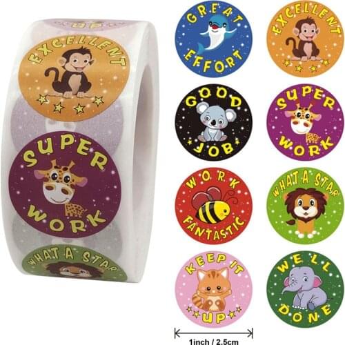 Lovely Animals Stickers For School Reward Stickers Classroom Decoration Encouragement Children gifts Cat stationery sticker