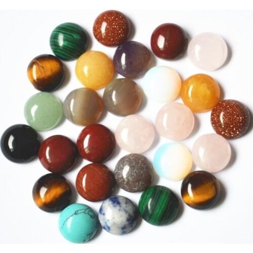 Wholesale 2020 hot selling Onyx Pink Quartz Howlite natural stone round cabochons mix 12mm*12mm*5mm 50pcs/lots free shipping