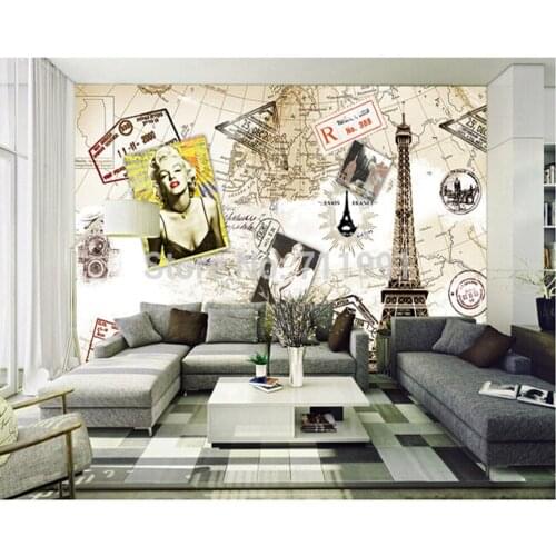 Custom european-style Wallcoverings Marilyn Monroe for the sitting room bedroom TV background wall papel DE parede