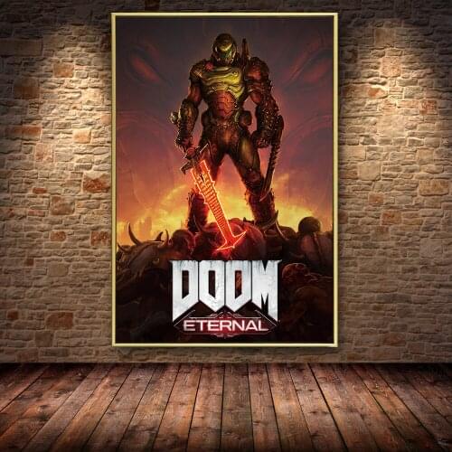 HD The Game Poster DOOM Eternal canvas Oil Painting Wall Art Wall for Living Modern Home Decor for Picture Wall Art framed