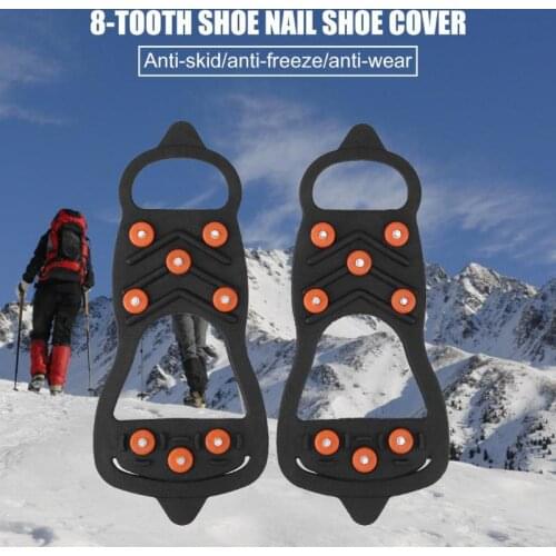 Durable Crampons Winter Climbing Anti Slip Shoes Cover Classic Delicate Wear-resistant 8 Studs Shoe Spiked Grips Cleats