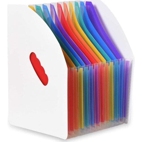 Expanding File Holder Folder Standing A4 Vertical File Organizer Magazine Basket Desktop 13 Pockets File Holder