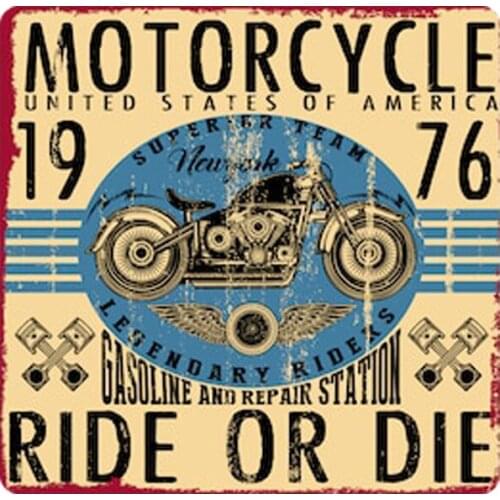 Motorcycle 1976 ride or die piston old school sticker decal