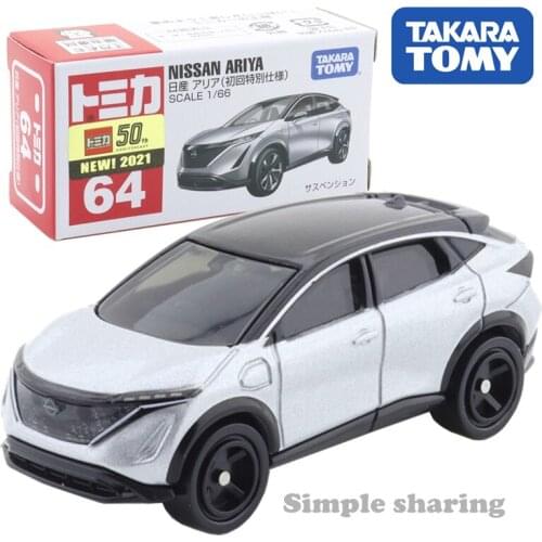Takara Tomy Tomica No. 64 Nissan Ariya 1st Edition Scale 1/58 Car Hot Pop Kids Toys Motor Vehicle Diecast Metal Model