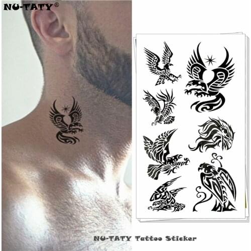 Nu-TATY Airforce Army Black Hawk Temporary Tattoo Body Art Arm Flash Tattoo Stickers 17*10cm Waterproof Fake Henna Painless