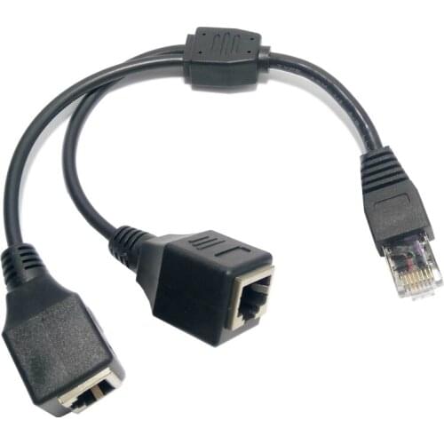 1 Male to 2 Female 2 Ways RJ45 Ports Ethernet Network Splitter Connector Extension Cables Router LAN Double Ports Plug Adapter