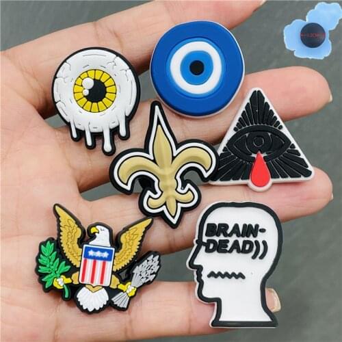 1pcs Eyeball Eagle PVC Adult Shoes Accessories Garden Shoe Decorations For Backpack Croc Jibz Charm Kids X-mas Present