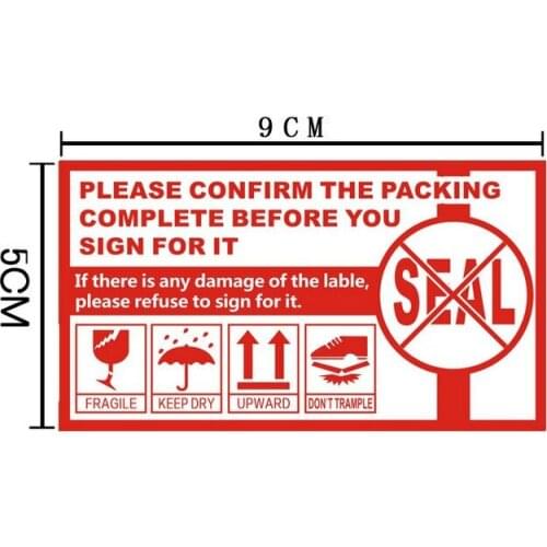 1000pcs FRAGILE stickers label for care handle label packing caution stickers 9x5cm