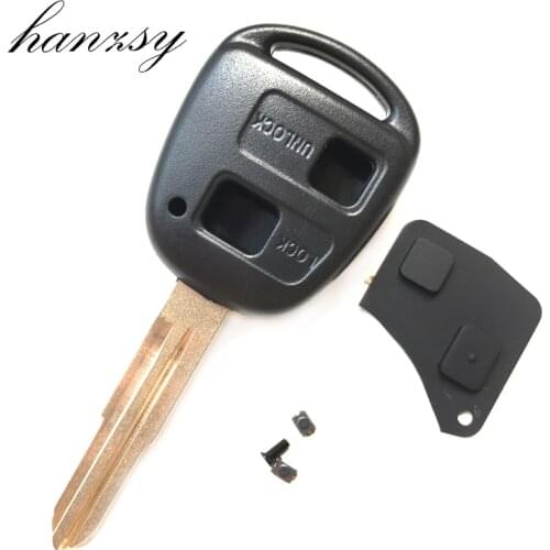 2 Button Remote Key Shell Fob For Toyota Toyota Tarago Camry Corolla Yaris Prado Replaceable Car Key With Rubber Button Pad