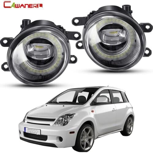 2 Pieces Car Front Bumper Angel Eye Fog Light Assembly LED Fog Daytime Running Light DRL 30W 8000LM 12V For Scion xA 2006