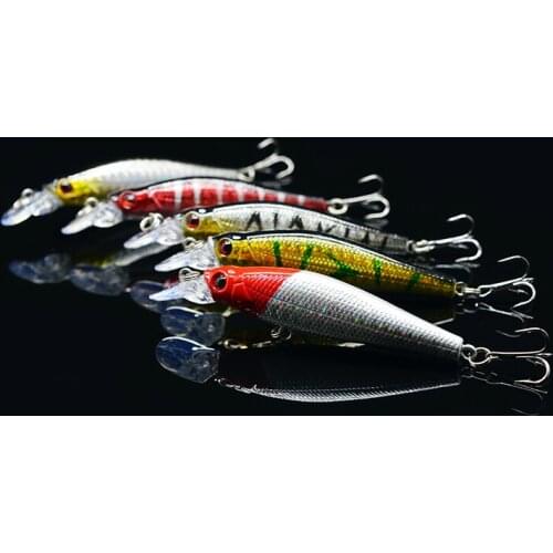 5Pcs Minnow Fishing Lure 8cm 8g Artificial Plastic Hard Fish Bait Swimbait Trout Bass Killer Fishing Tackle