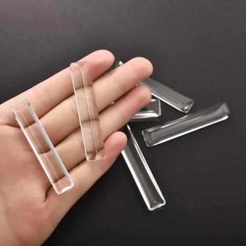 10pcs 10x50mm Rectangle Glass Cabochons Jewelry Making Flat Cameo Fit Blank Pendant Base Tray Settings