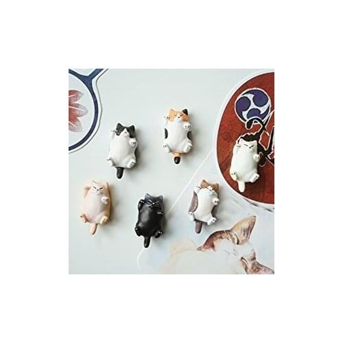 6Pcs Cute Cats Cartoon Fridge Magnets Three-dimensional Magnetic Buckle Refrigerator Stickers Action Home Decoration 6Style Hot