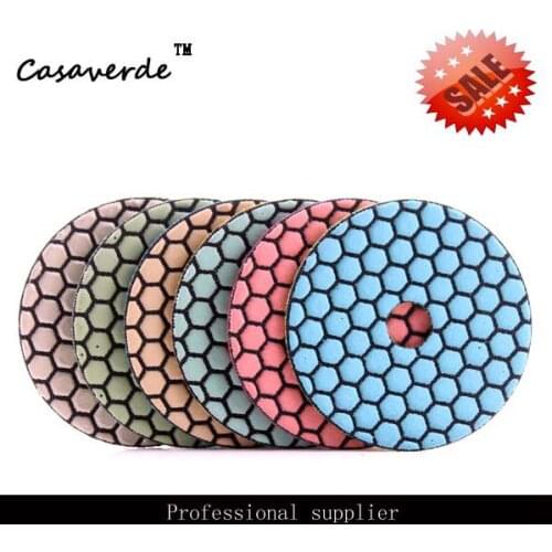 Free shipping 4 inch premium quality angle grinder diamond dry polishing pads for stone