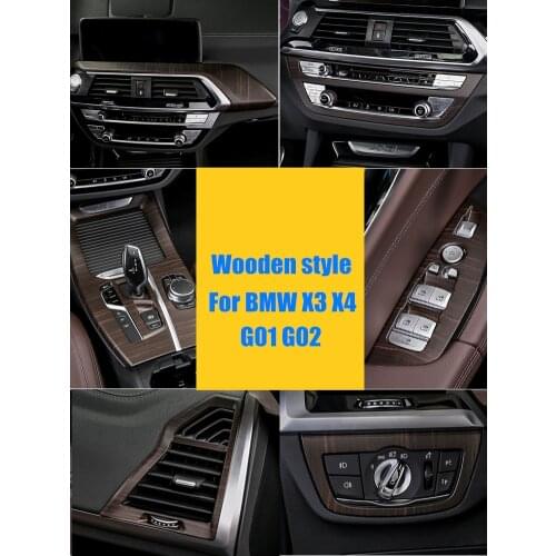 For BMW 2019 X3 X4 G01 G02 Interior Wooden color ABS Decoration Accessories