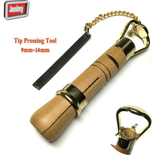 Jassinry wooden Billiards Pool Tip Clamp Pressing tools for 9mm-14mm tip Professional Snooker cue stick repairer tool accessori