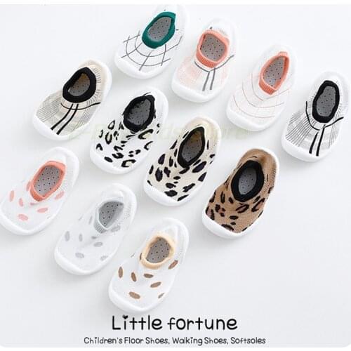 Babe Girls Cartoon Knit Socks Shoes Toddler Boys Cute Cozy Slippers Walking Shoes for Newborns Baby Kids Breathable Sneakers