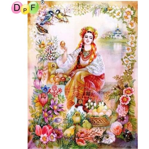 DPF DIY The bird woman 5D diamond masaic crafts home decor wall painting diamond painting cross stitch square diamond embroidery