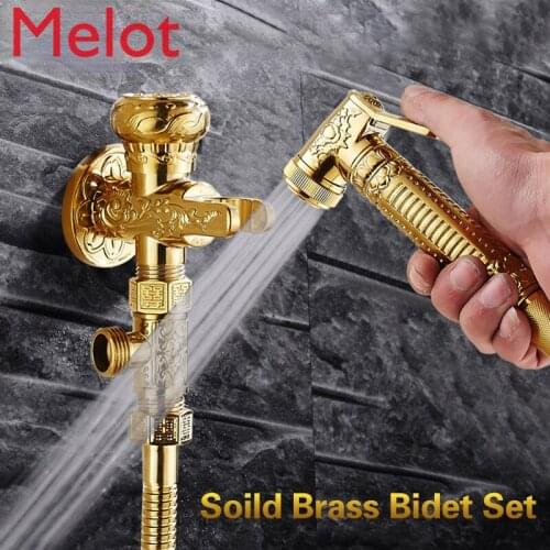 ELEVEN hand shower toilet set european antique carved solid brass toilet bidet sprayer set gold bidet sprayer