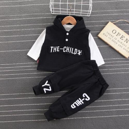 Baby Girls Boy 3pcs Clothing Sets Causal Spring Children Vest Hoodies T-shirt Pants Tracksuits Kids Clothes Sport Suit 0-5 Years