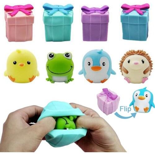 Creative Childrens Flip Penguin Dinosaur Egg Tyrannosaurus Model Decompression Relieve Anxiety Childrens Educational Toy Gift
