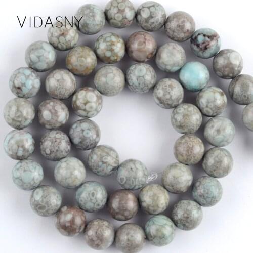 Natural Gem Gray Maifanitum Round Stone Beads For Jewelry Making 6 8 10mm Spacer Loose Beads Diy Bracelet Necklace 15