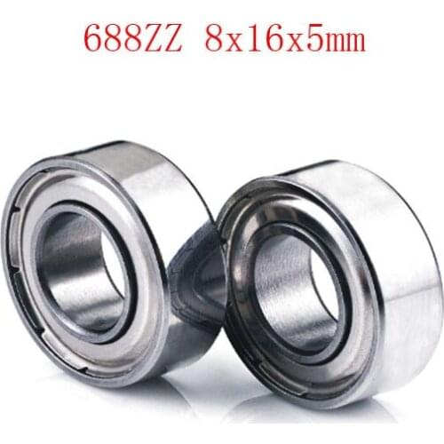 2PCS/lot Miniature Deep Groove Ball Bearing688ZZ L-1680ZZ 8mmx16mmx5mm High Precision silent Bearing steel ABEC-5 Small Bearing