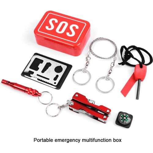 Outdoor Camping Multi-function SOS with First Aid Kit Emergency Supplies Survival Outdoor Self Rescue Survival Equipment