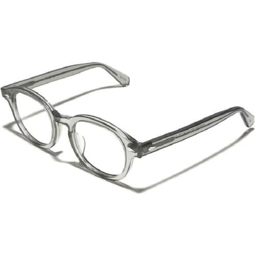 Johnny Depp Glasses Men Women Computer Goggles Brand design Round Transparent Eyeglass Acetate Vintage blue Glasses Frame sq13