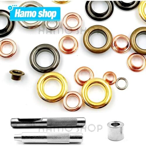100set Mix 5 Color Metal Eyelet Grommets With Eyelet Punch Die Tool Set For Leathercraft DIY Clothing Shoes Belt Bag Accessories
