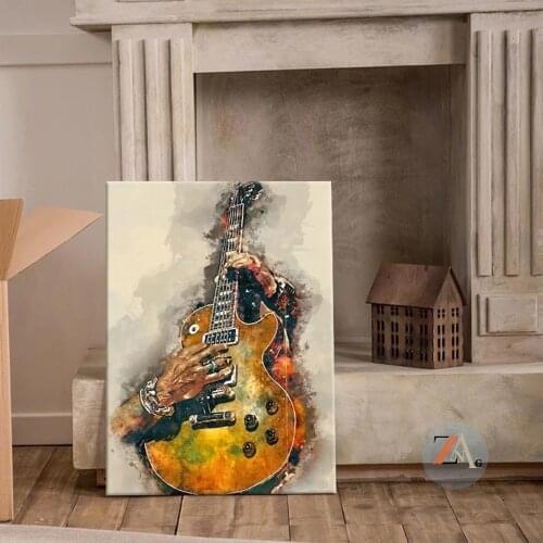 Picture Canvas Printed Painting Electric Guitar Wall Art Poster for Living Room Decor No Frame