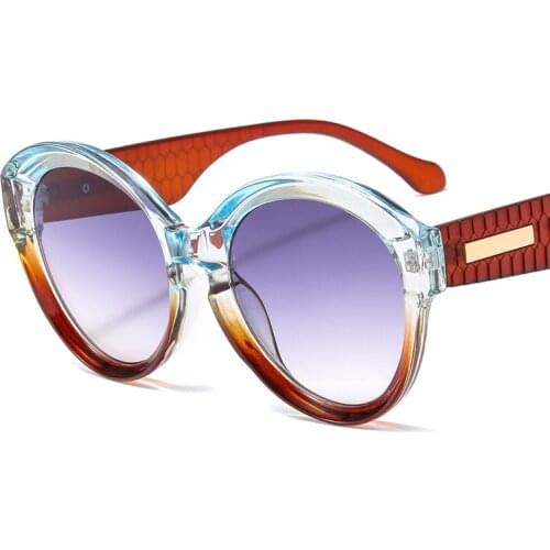 New Fashion All-match Sunglasses PC Frame Round Frame Two-color Ocean Film Ladies Sunglasses European and American Style Glasses