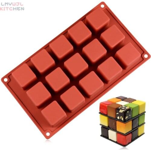 New 15 Hole Square Chocolate Mold DIY Baking Cake Candy Ice Tray Jelly Brown Sugar Silicone Mold Cake Decoration Accessories