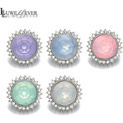 New Component 041 Crystal 3D 18mm Metal Snap Button For Bracelet Necklace Interchangeable Jewelry Women Accessorie Findings