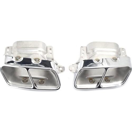 One Pair Stainless Steel Muffler Tip For M-ercedes B-enz W221 S Class Change S300 S350 S600 A45 W167 Silver/Black Exhaust Pipe