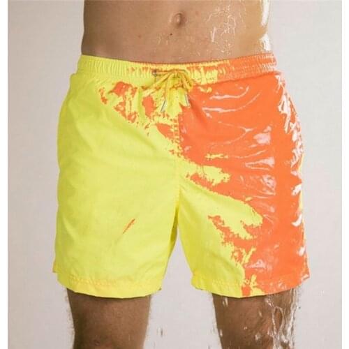 Color Changing Swim Shorts for Men Boys Bathing Suits Water Hot Discoloration Board Shorts 2021 Quick Dry Beach Swimming Trunks