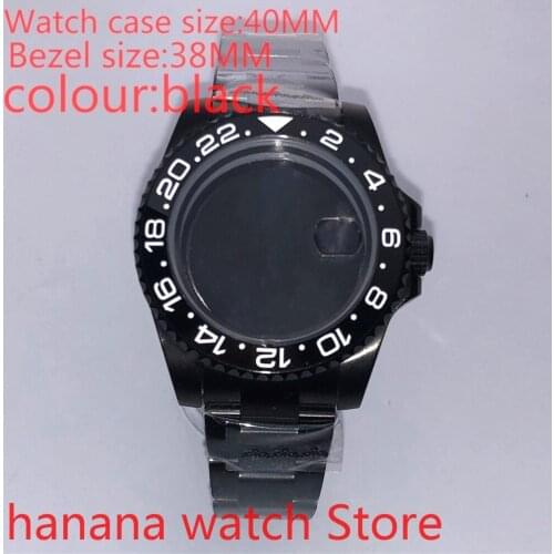 Suitable for NH35 36 Mingzhu2813 Miyata automatic winding 40mm sealed back black box series, with rotating bezel black