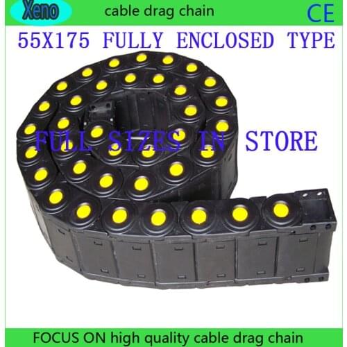 55x175 1 Meters Fully Enclosed Type Plastic Towline Cable Drag Chain For CNC Machine